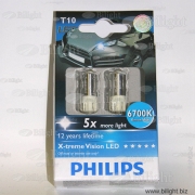 129326700KX2 - W5W 12V-1W (W2,1x9,5d) LED 6700K X-tremeVision WBT10 (..2.) - PHILIPS -   